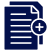 Icon of a document with a plus sign indicating addition or creation.