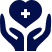 Hands holding a medical cross symbol.